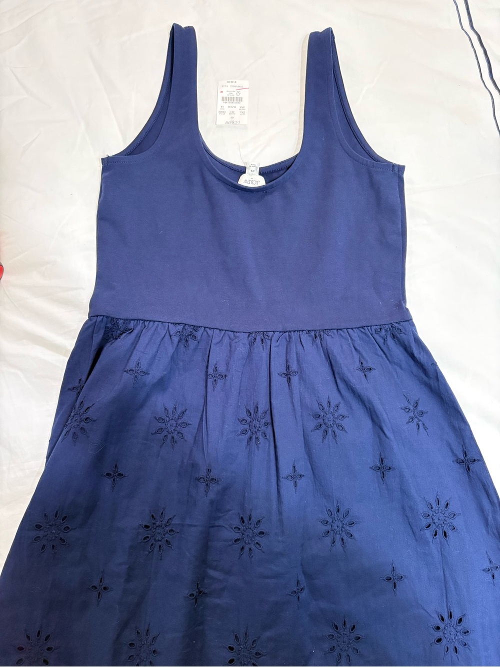 J. Crew Navy Eyelet Maxi Dress women’s size XS - Picture 4 of 6